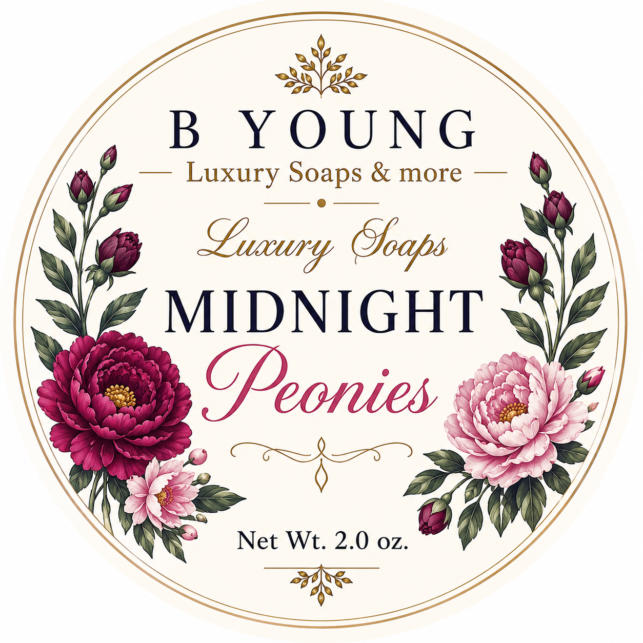Midnight Peonies Artisan Soap