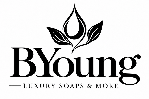 BYoung Luxury Soaps & More black and white logo